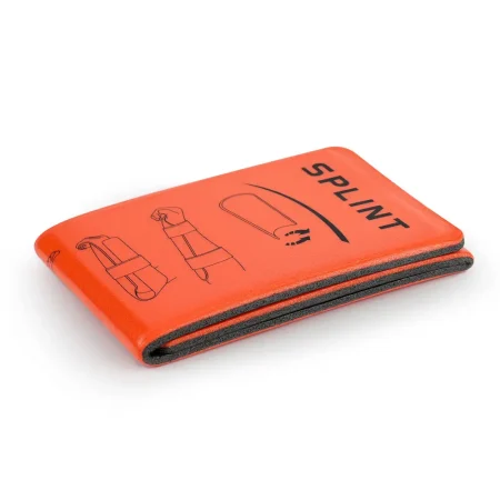 folded orange aluminum splint